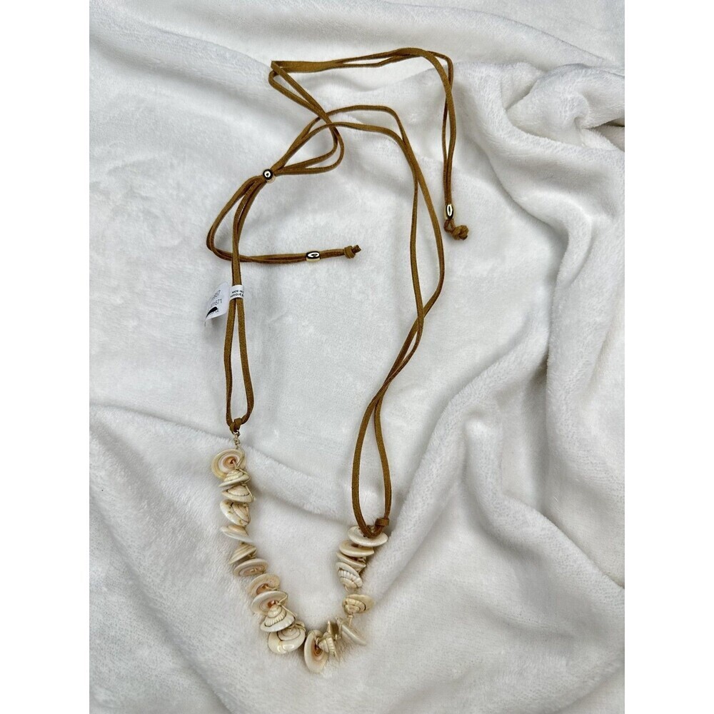 NEW Free People Heatwaves Choker in Top Shell Leather Suede Bohemian Chunky